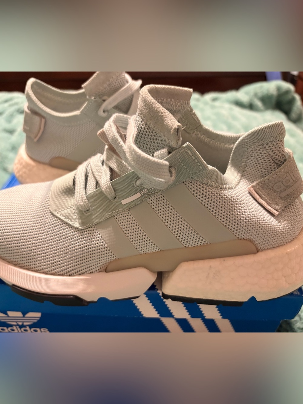 Adidas P.O.D. System Athletic Shoes in Light Mint and White